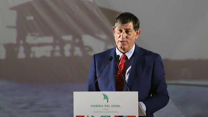 Luis Enguita, administrador de Marina del Odiel el día de la presentación del proyecto el pasado 5 de abril.