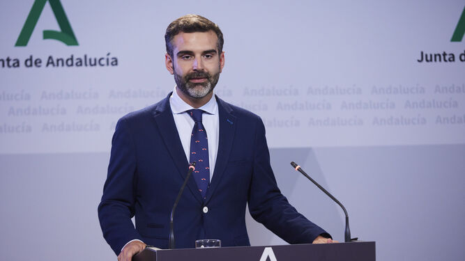 El portavoz del Ejecutivo andaluz, Ramón Fernández-Pacheco, tras la celebración del Consejo de Gobierno.